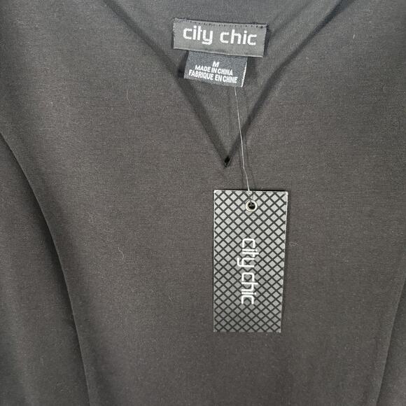 90s City Chic Dress 18 Crepe Stretch Flowy Skater Twee Cute Girl Minimal Quiet - Picture 4 of 12